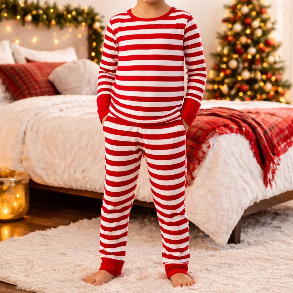 Carter's Just One You Kids Pajama Set Size 7 Red Striped‎ 2-Piece